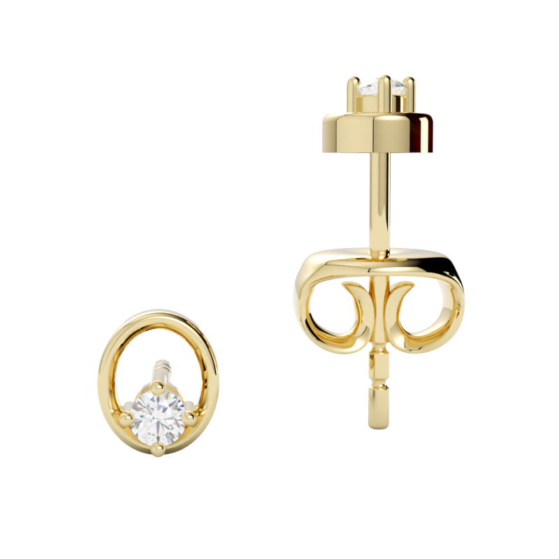 Kolczyki z diamentami Vega – złoto żółte 750 – GOLDPORT